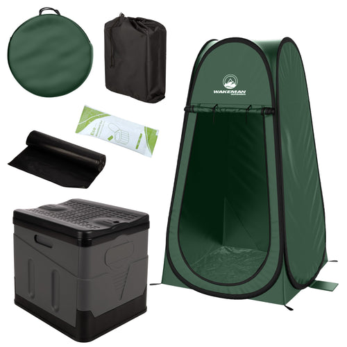Portable Toilet for Adults with Pop Up Privacy Tent - Wakeman