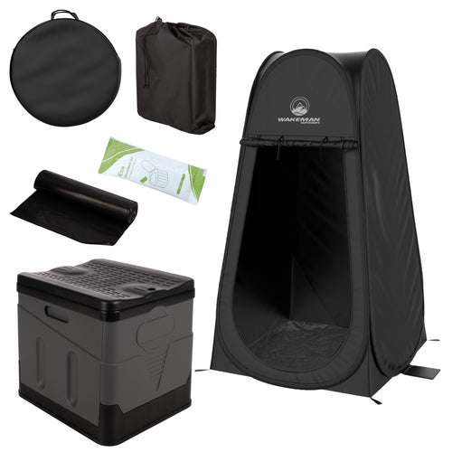 Portable Toilet for Adults with Pop Up Privacy Tent - Wakeman