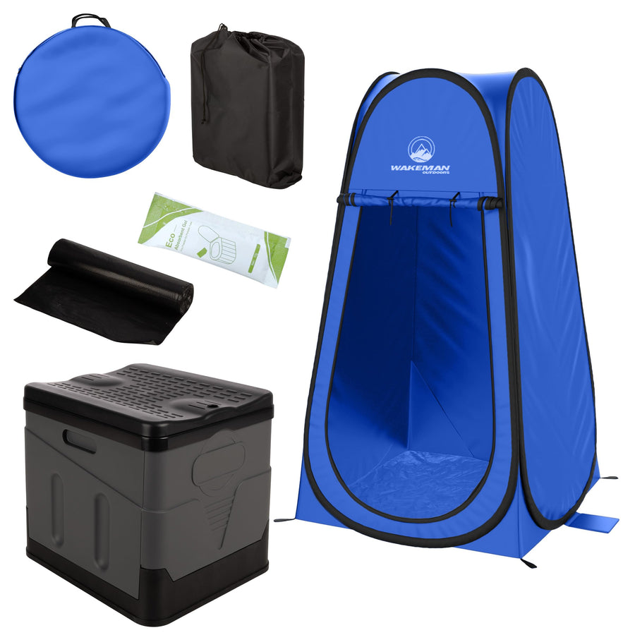 Portable Toilet for Adults with Pop Up Privacy Tent - Wakeman