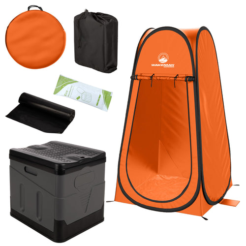 Portable Toilet for Adults with Pop Up Privacy Tent - Wakeman