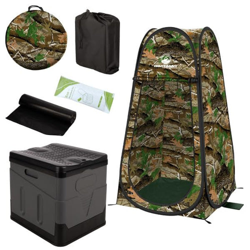 Portable Toilet for Adults with Pop Up Privacy Tent - Wakeman