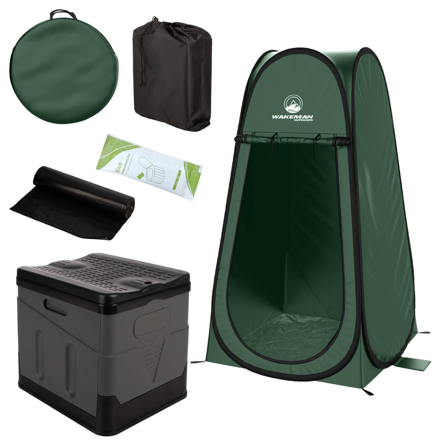 Portable Toilet for Adults with Pop Up Privacy Tent - Wakeman