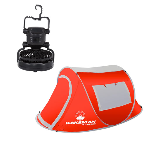 Pop-up Tent - 2 Person Water-Resistant Barrel Style Tent for - Wakeman