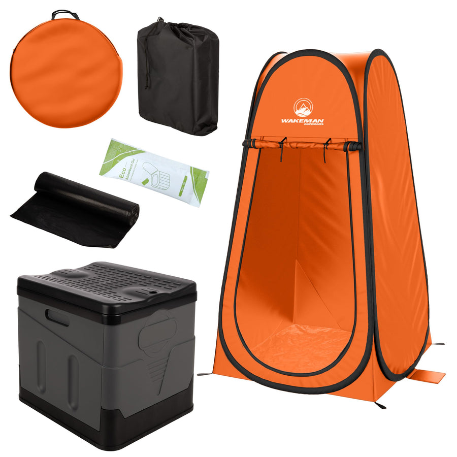 Portable Toilet for Adults with Pop Up Privacy Tent - Wakeman