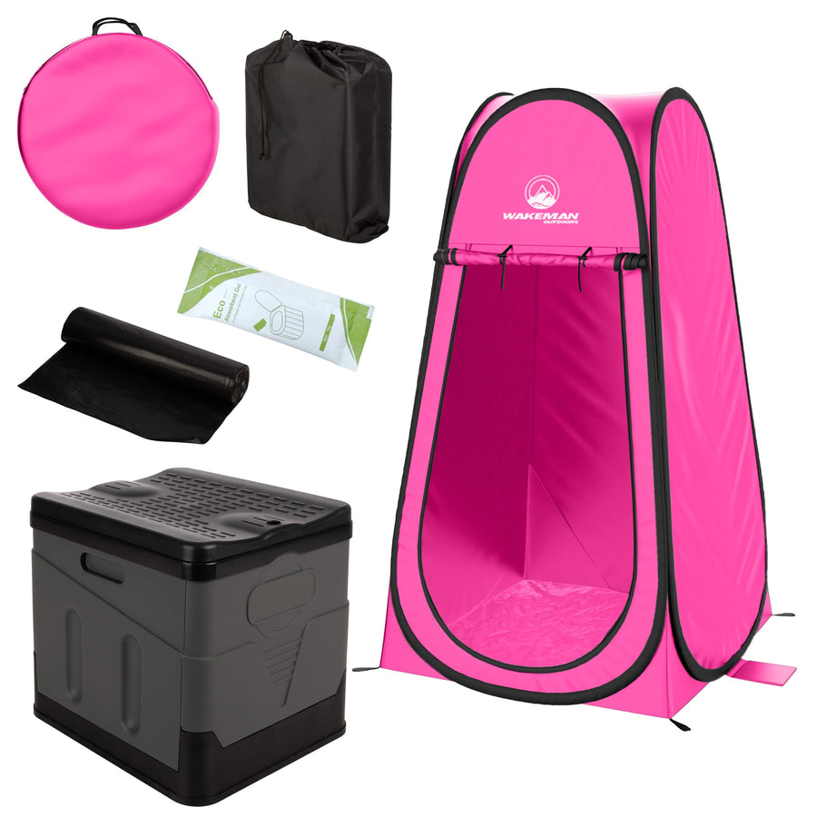 Portable Toilet for Adults with Pop Up Privacy Tent - Wakeman
