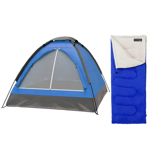 2-Person Tent with Sleeping Bag - Wakeman
